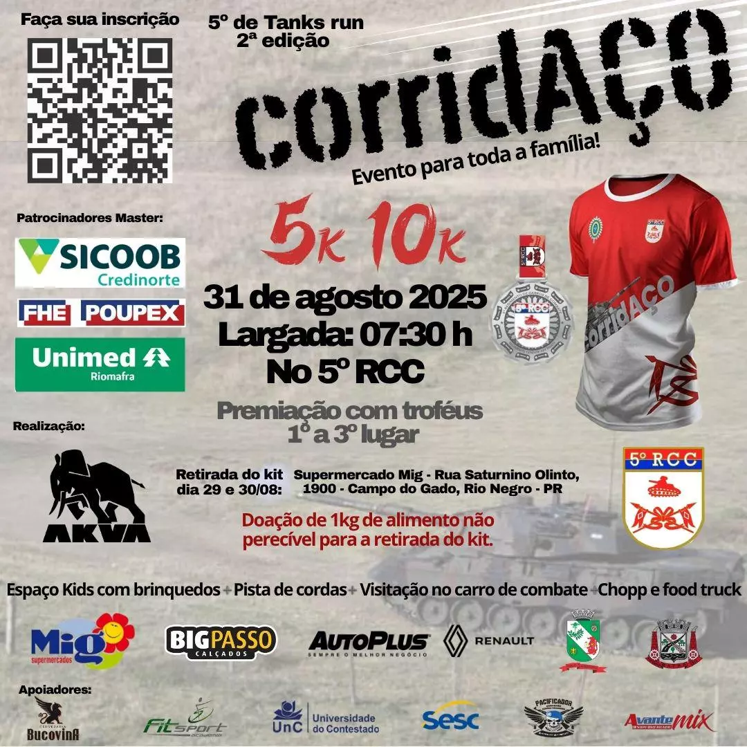 5º RCC abre inscrições para o 5º de Tanks Run - CorridAÇO
